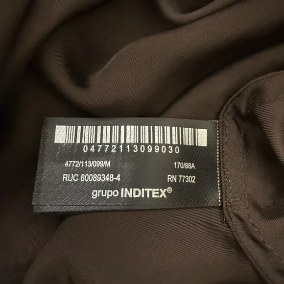 NWT Zara Asymmetric Satin Lace Dress in Black/ Brown Size M - Picture 14 of 16